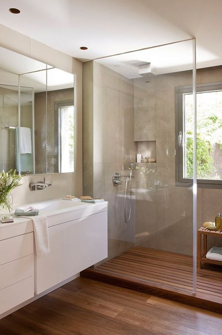 HOME-DZINE | Bathroom Ideas - Replace brick walls with frameless glass shower doors