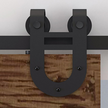 HOME-DZINE | Sliding Barn Door - The black stallion of the range, the Horse Shoe sliding door hardware features double rollers