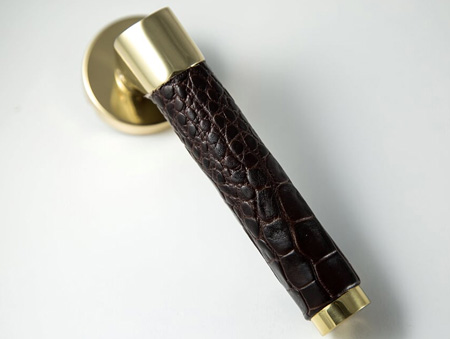 Custom crafted leather handles