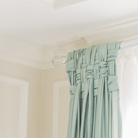 HOME-DZINE | Window Designs - To make a basket-weave panel, start off with 7 strips that can be folded in half over the curtain rail and hang to the floor. Cut 3 strips of fabric for the basket weave. Place the [7] strips on the rail or rod and weave the [3] strips over and under the fabric. 