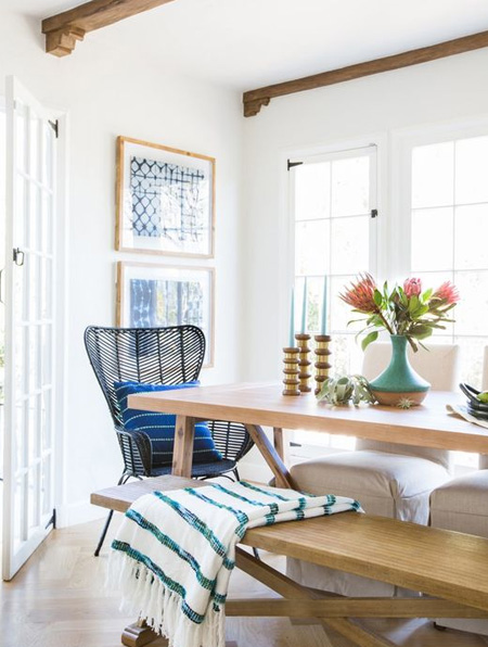 HOME-DZINE | Spring Home - Bring a dining room to life with a crisp tablecloth topped off with a display of freshly cut flowers. 