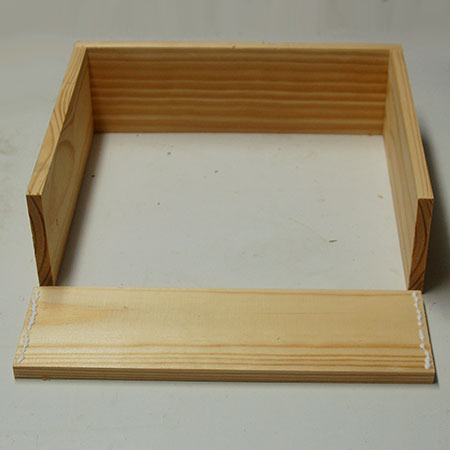 1. Use wood glue to assemble the frame. Let this dry for an hour or so.