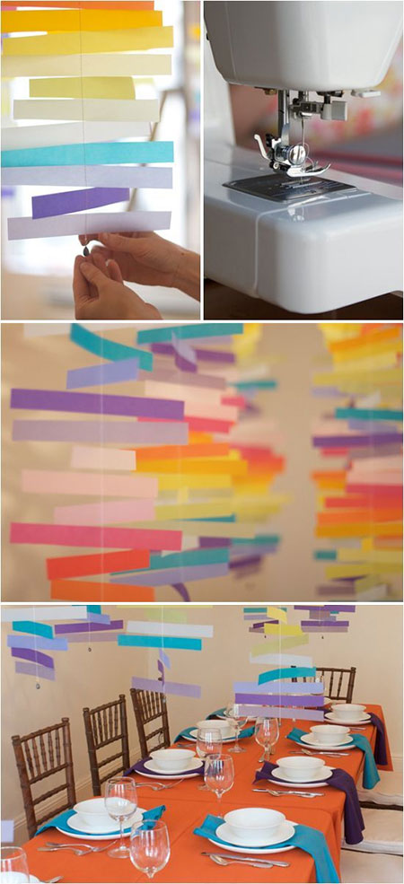 HOME-DZINE | Party Decor - If you're handy with a sewing machine, use this to create the individual strands for your party decor.