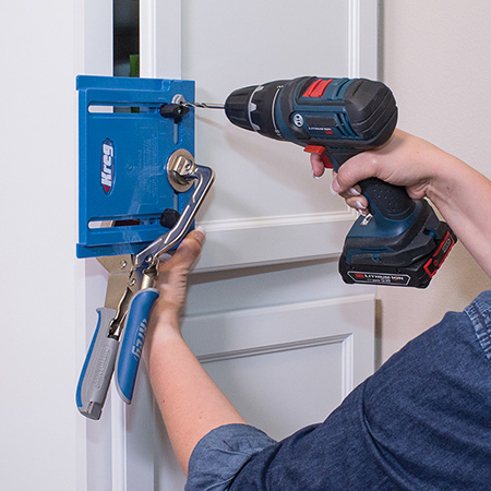 The Kreg cabinet hardware jig is designed for use for anyone from beginners to professionals. All you need is a drill and a 4.5mm bit. Set the jig to match your hardware and the position where you want it to go. Hardened-steel drill guides ensure that you’ll get straight, accurate holes— whether you’re drilling one, a few, or hundreds.