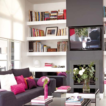 If the TV is to be mounted over a fireplace, lowering the screen might be necessary to ensure comfortable viewing for the entire family.