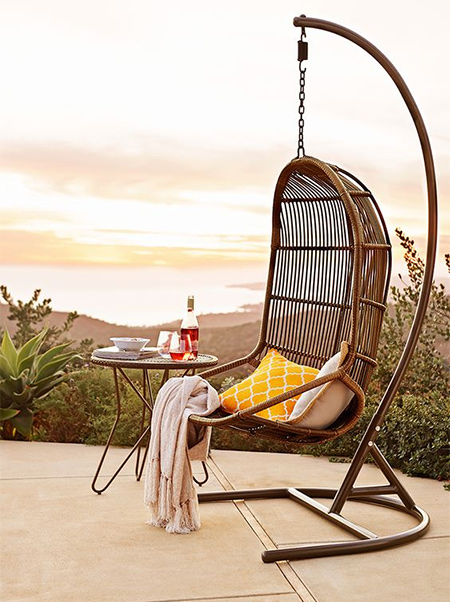 Kick off your shoes and chill out in a hanging chair