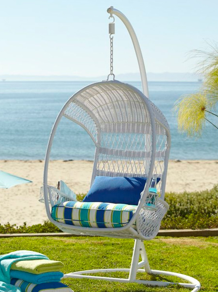 With it's beautiful curves, a hanging chair instantly becomes a focal point