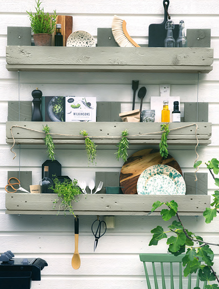 Update a patio with pallet furniture