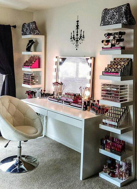 Whether your daily routine is a couple of swipes with a mascara brush - or a full on makeover, you're going to need a vanity. Unfortunately, the variety of vanities for sale is depressing, so you might want to grab your tools and make one!