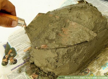 Make your own artificial concrete rocks