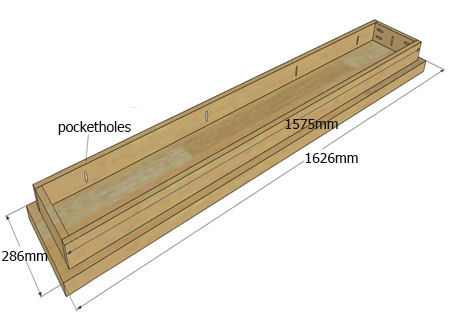 GOOD TO KNOW: It's a tight squeeze to join the side aprons to the front and back and if you don't have a short pockethole driver it may be easier to drive screws through the front and back into the side aprons.