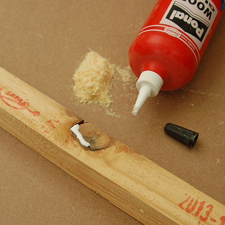 Using wood filler alone to fill up gaps in pine will spoil any stain applied to the finish.
