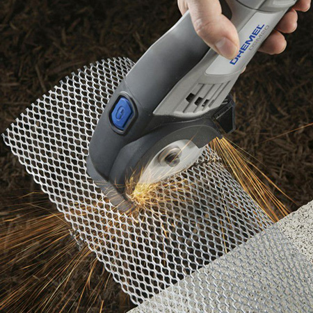 Use the Dremel DSM20 to cut mild steel and aluminium