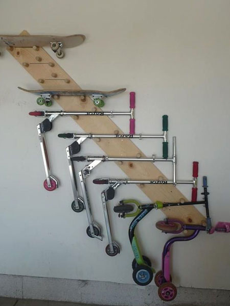 The next space-hogging item you will usually find squashed into the garage is bicycles and recreational gear - including anything from boats to skateboards. Again, it's easy to organise practical storage if the space is cleaned out and you can fit shelves and racks.