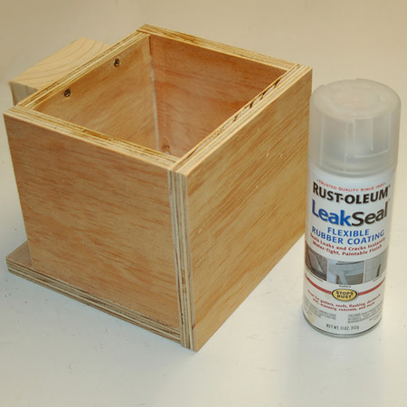 HOME-DZINE | If you want the planter boxes to last longer, you need to offer some protection from water. I applied 2 coats of Rust-Oleum LeakSeal inside the boxes. This flexible rubber coating repels water, and although not completely waterproof, the boxes will last far longer than if left untreated.