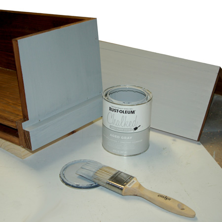 HOME-DZINE | Two coats of Rust-Oleum Chalked chalk paint was applied to the outside of the bread bin.
