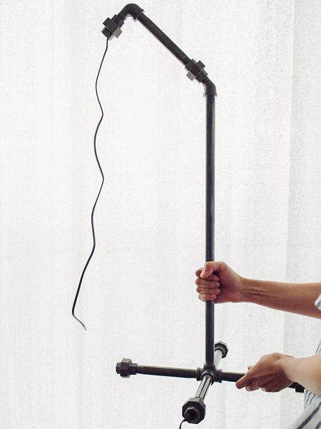 DIY galvanised pipe lighting designs