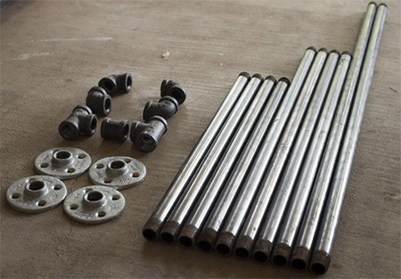 1. Start by joining the pipe together using a pipe wrench.