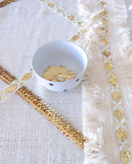 You will find instructions for making a Moroccan Wedding Blanket or Handira, here, but the method is a simple one - although it may take some time. The cost to buy a Moroccan Wedding Blanket - if you could buy locally - would be around R5000, but with a few sewing supplies, and some time on your hands, you can make your own at a fraction of that cost.