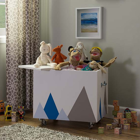 This easy toy box will help to bring back a bit of order to your home. You can build the toy box with pine plywood and stain, or you can build with SupaWood and apply a custom paint finish.