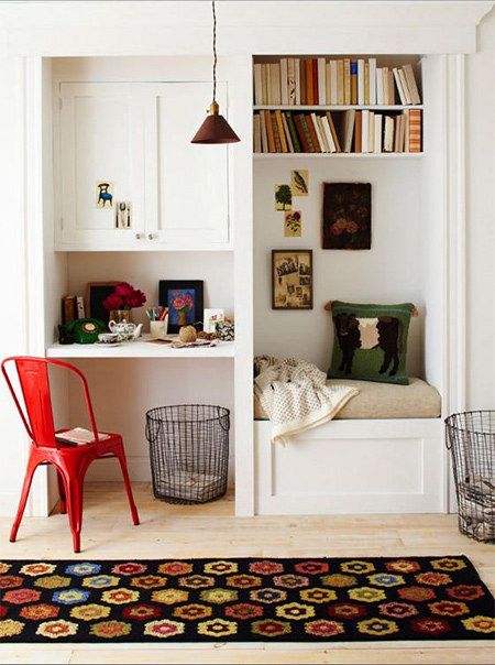 Turn an alcove into a comfortable work and rest space