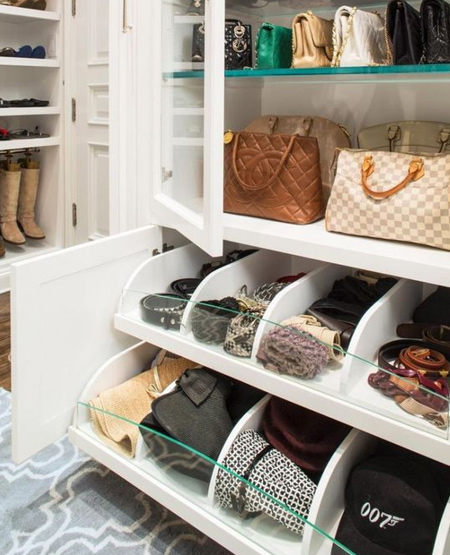 Have a passion for handbags? Designing or building your own closet space gives you the freedom to customise storage options.