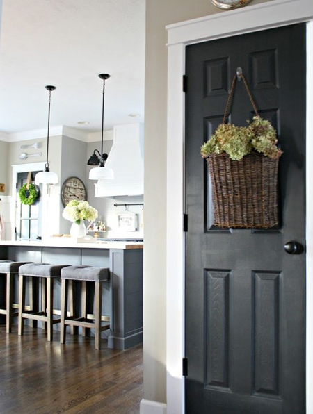 Interior or exterior doors, create a dramatic contrast and eye-catching appeal with a coat or two of black paint.&nbsp;