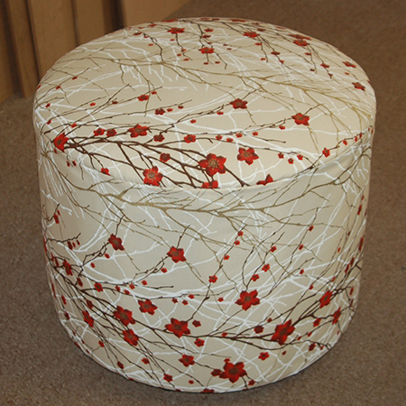 This weekend the DIY Divas demonstrated how to make a circular, upholstered ottoman. Find instructions below to make your own circular ottoman.