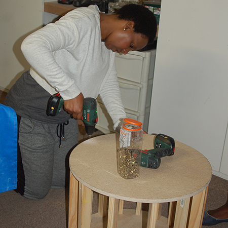 Make a circular ottoman