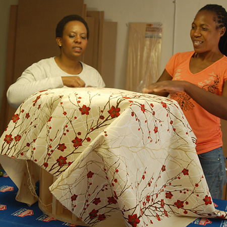 Make a circular ottoman