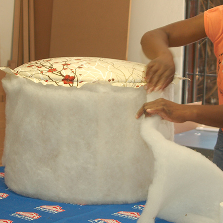 Make a circular ottoman