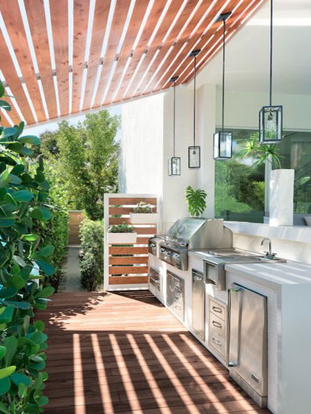 HOME-DZINE | DIY Deck - For those who love to entertain on a regular basis, think about durable seating with built-in wooden seats with extra storage, or precast concrete seating. You can also incorporate accessories such as a built-in drinks fridge and braai barbecue, a place to mount outdoor speakers, as well as ambient outdoor lighting for essential tasks such as cooking and eating outdoors, as well as to set the right mood.