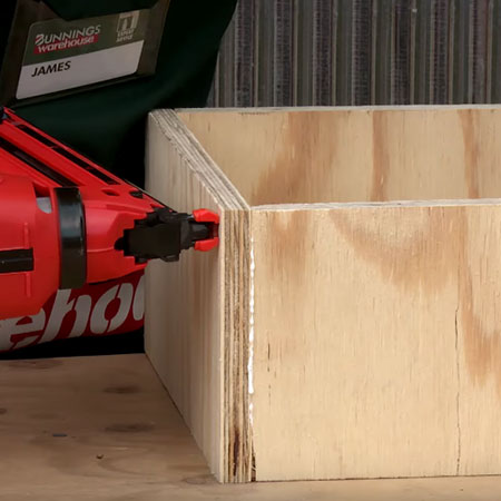 1. Join all the boxes together using wood glue and pneumatic nail gun OR use a hammer and panel pins.