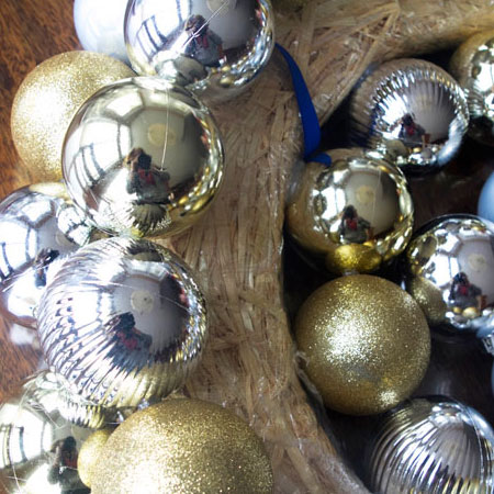 Homemade Festive Bauble Wreath