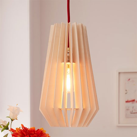 HOME-DZINE | Lighting Projects - Use plywood to make this industrial-style wooden pendant light. The natural finish adds industrial charm that is perfect for lighting up a living room, dining room or bedroom. 