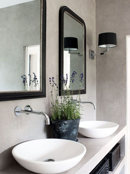 HOME-DZINE | Cement Finishes - Every bathroom needs a vanity and you don't necessarily have to install a ready-made vanity. Today it's so easy to build your own bathroom vanity and coat this with a decorative cement finish. This popular trend allows you to incorporate custom designs in a bathroom renovation. 