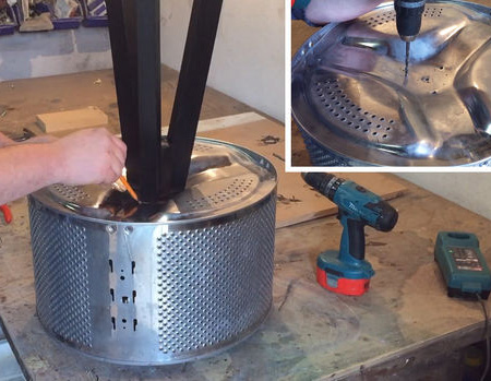 Washing machine drum lamp