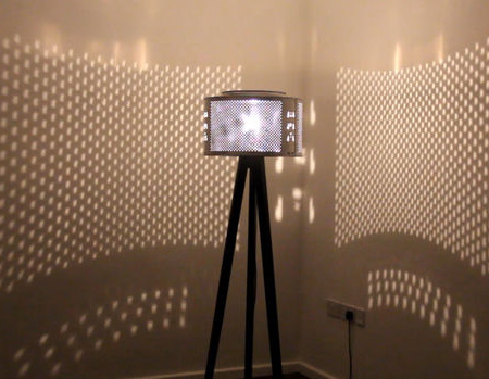 HOME-DZINE | Recycling - At night, the washing machine drum lamp casts beautiful intricate patterns on walls.