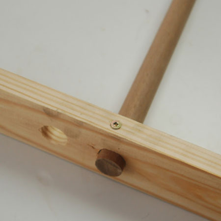 DIY Futon Sleeper Couch - insert dowel