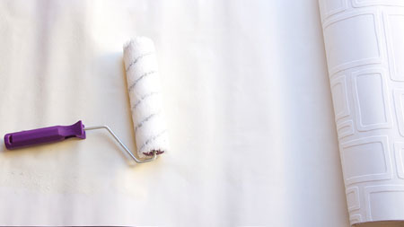 HOME-DZINE | Paintable Wallpaper -  Apply wallpaper paste to the back of the paper
