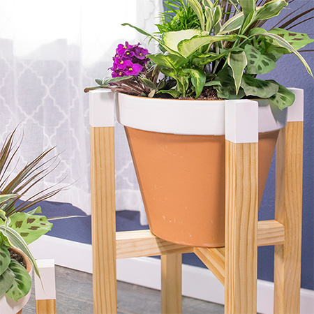 make a wooden plant stand