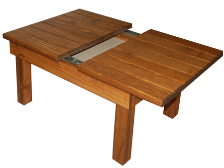 HOME-DZINE | DIY Projects - When closed, the DIY coffee table keeps all your media accessories out of sight. The storage compartment is large enough for your media remotes, magazines or books, or items that normally clutter the top of a coffee table.