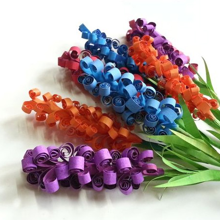HOME-DZINE | Paper Flowers - Pop into a craft or hobby store to buy a selection of colourful papers - select assorted colours to make up a bunch of paper hyacinths. The colours should look good together and not be gaudy or too bold.