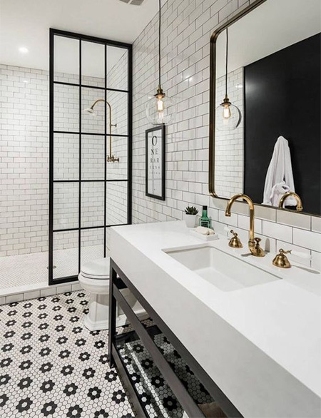 HOME DZINE Bathrooms  Classic Black  and White  Bathrooms 