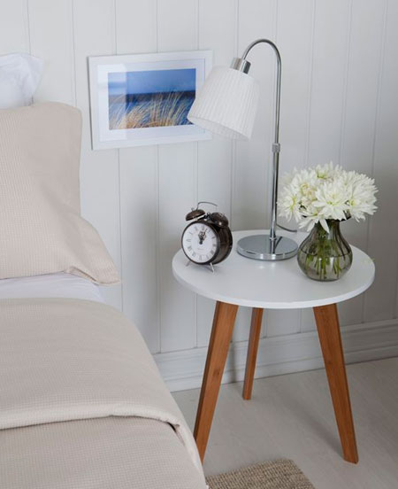 HOME-DZINE | Bedroom Ideas - A small bedroom or guest bedroom may only have enough space for a small table or cabinet for next to the bed. When styling this, don't place too many items on the surface - less is best in this instance. If more storage is required, choose a bedside table that offers storage underneath.