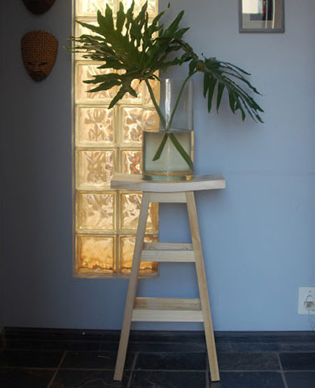 Pine Plant Stand with Curved Top