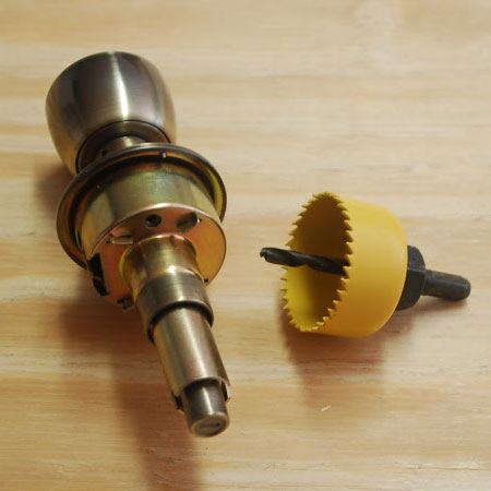 how to make a hole for new door handle or lock