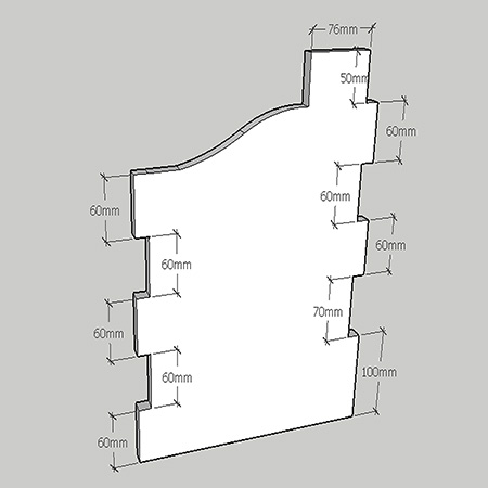 Mark and measure both side sections.