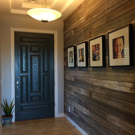 HOME-DZINE | Feature Wall Ideas - Using reclaimed materials is definitely an inexpensive way to add a feature wall to any room in a home. While this wood can be sourced for very little - or no - cost, it does take time to prepare to a condition suitable for mounting onto walls. 