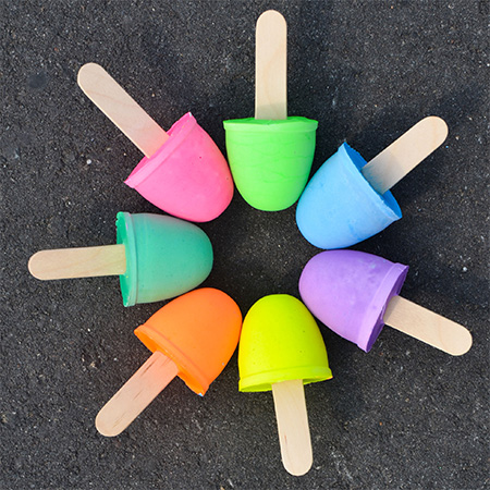 HOME-DZINE | Craft Ideas for Kids - These colourful Chalk Pops are a fun projects for the kids to make, and they will provide hours of fun in the sun.